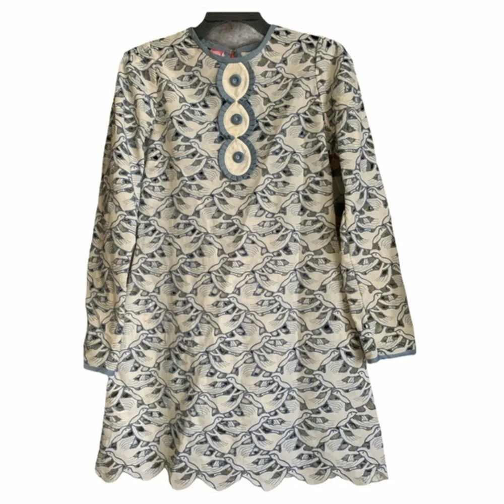 Sretsis rodarte Embroidered 60s vintage Cut Out lace Bird Dress xs babydoll 2 0